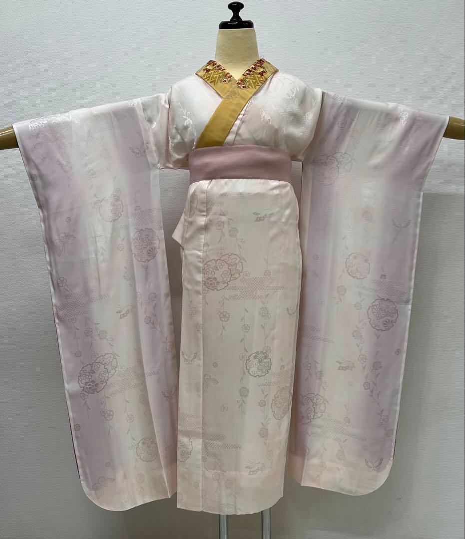 振り袖　フルセット　別誂長襦袢　成人式　金彩加工　刺繍入り　黒　刺繍半襟　803
