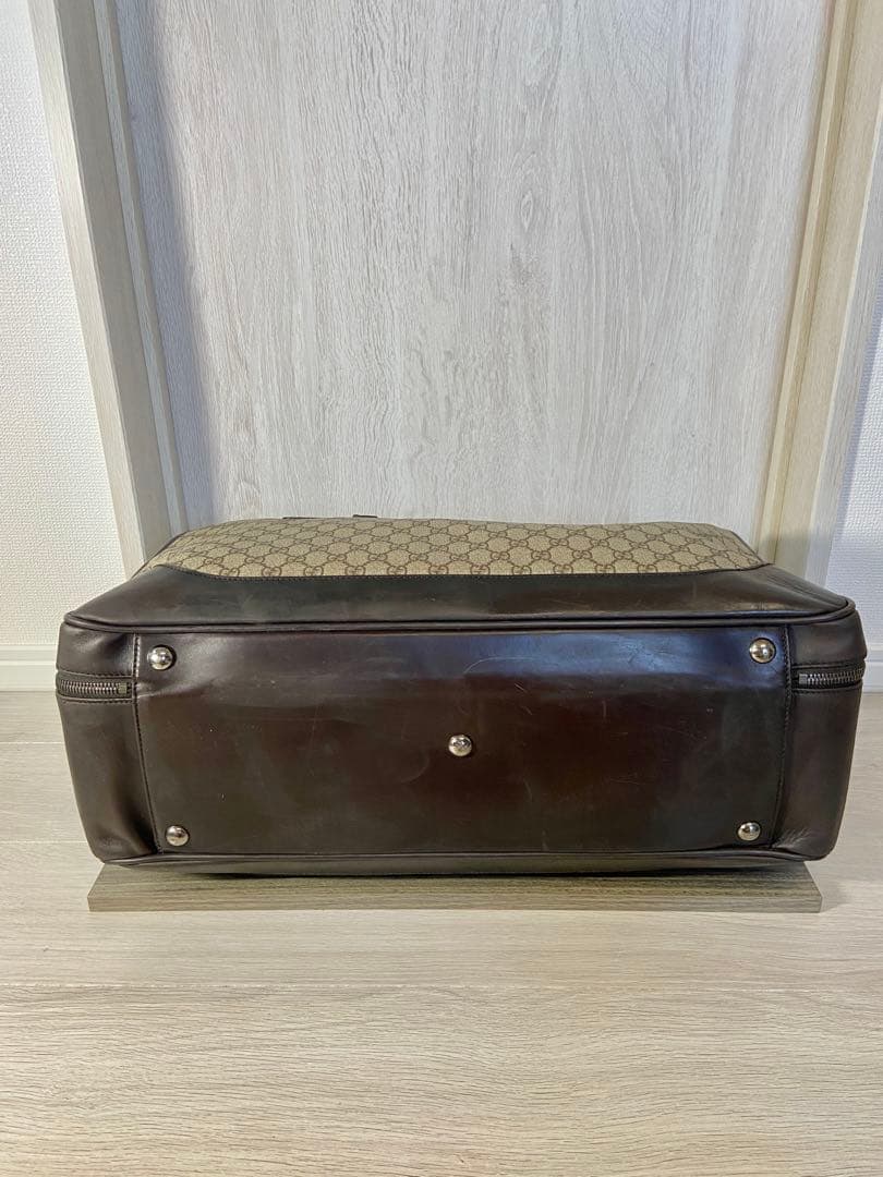 極稀少 GUCCI ボストンバッグ　GG スプリーム　レザー　PVC 大容量