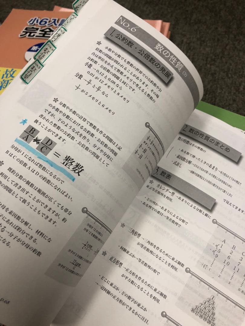 浜学園　小6　 国算理テキスト　2022年度版　中古　書き込み小/状態おおむね良