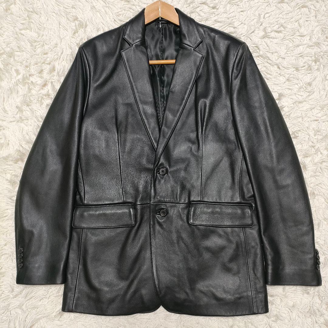 【美品】 羊革　CHRISTIAN MODE　テーラードジャケット　黒　メンズ
