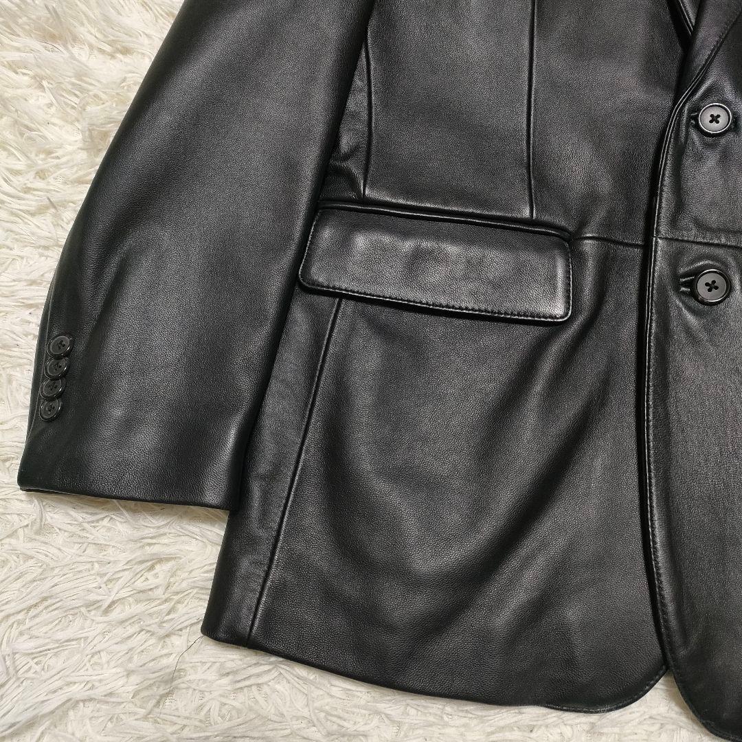 【美品】 羊革　CHRISTIAN MODE　テーラードジャケット　黒　メンズ