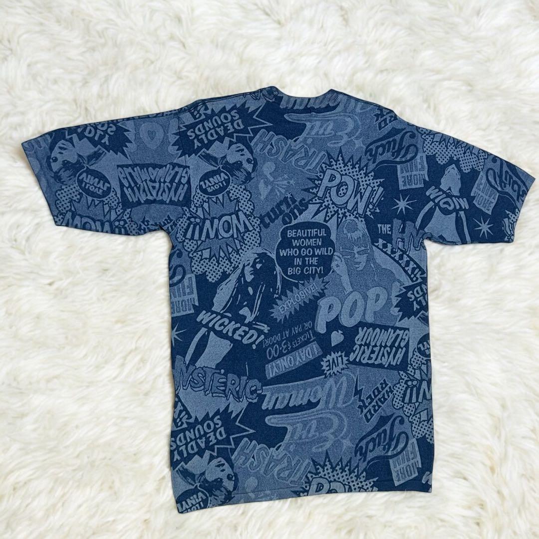 【レア】ヒステリックグラマー　総柄　コミック柄 ヒスガール　ニット Tシャツ　L