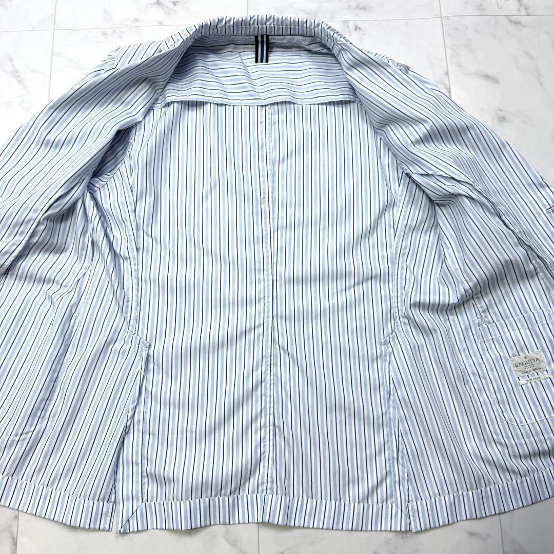 極美品 BAGUTTA バグッタ ジャケット ストライプ ブルー Lサイズ
