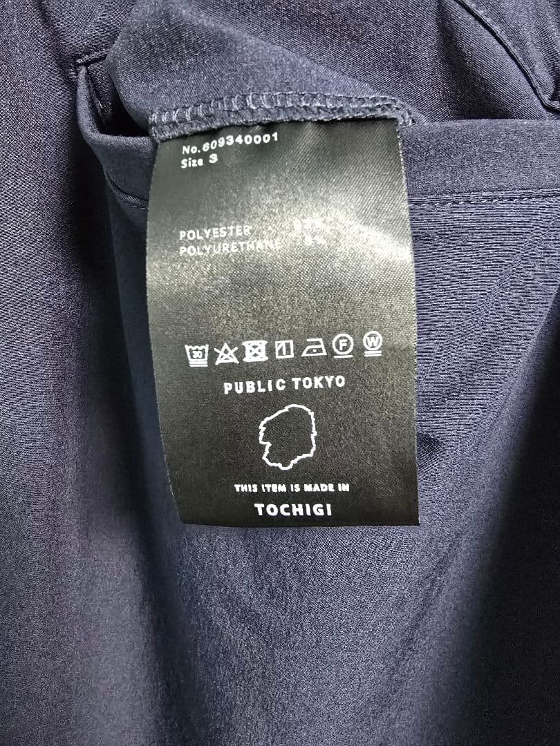 PUBLIC TOKYO パブリックトウキョウ ストレッチセットアップ ネイビー