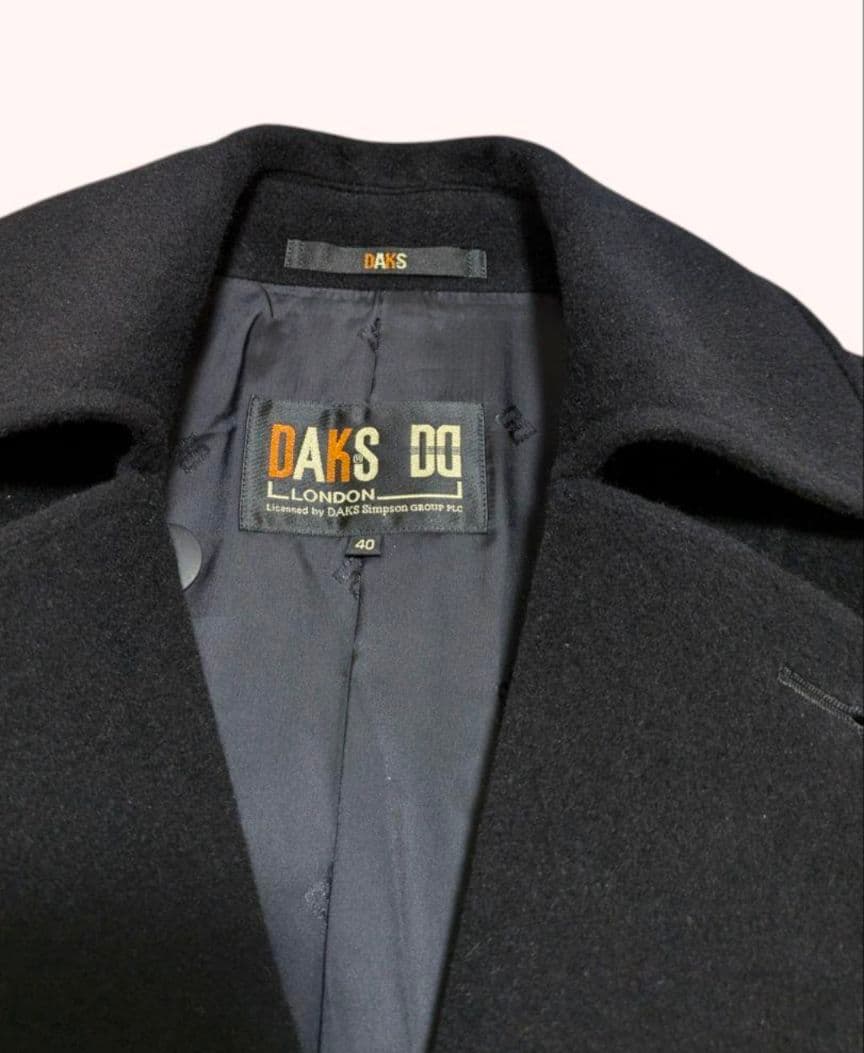 美品　DAKS 　ダックス　ウール　アンゴラ　ロングコート 　ブラック