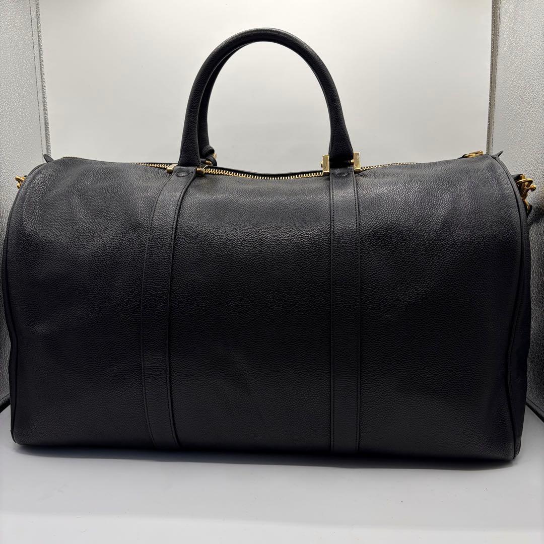 CHANEL シャネル ボストンバッグ キャビアスキン ココマーク ショルダー紐