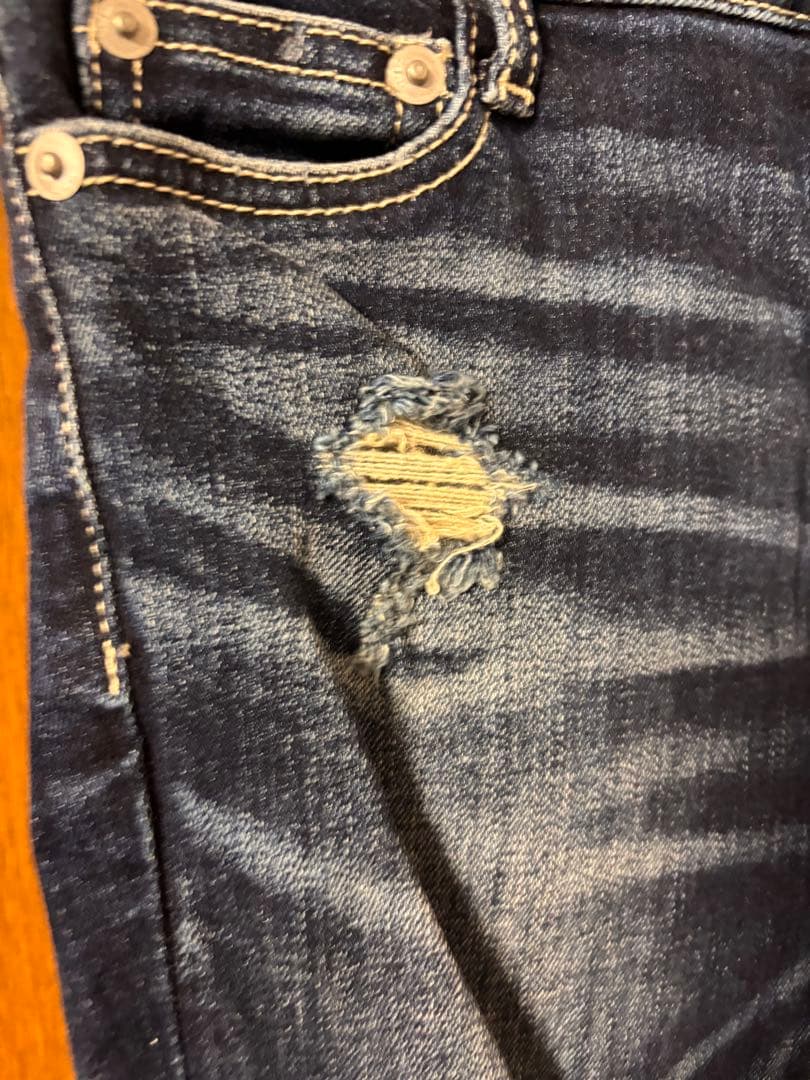 m*m様 Sサイズ ハイウエストバッククロスダメージスキニーデニムパンツ
