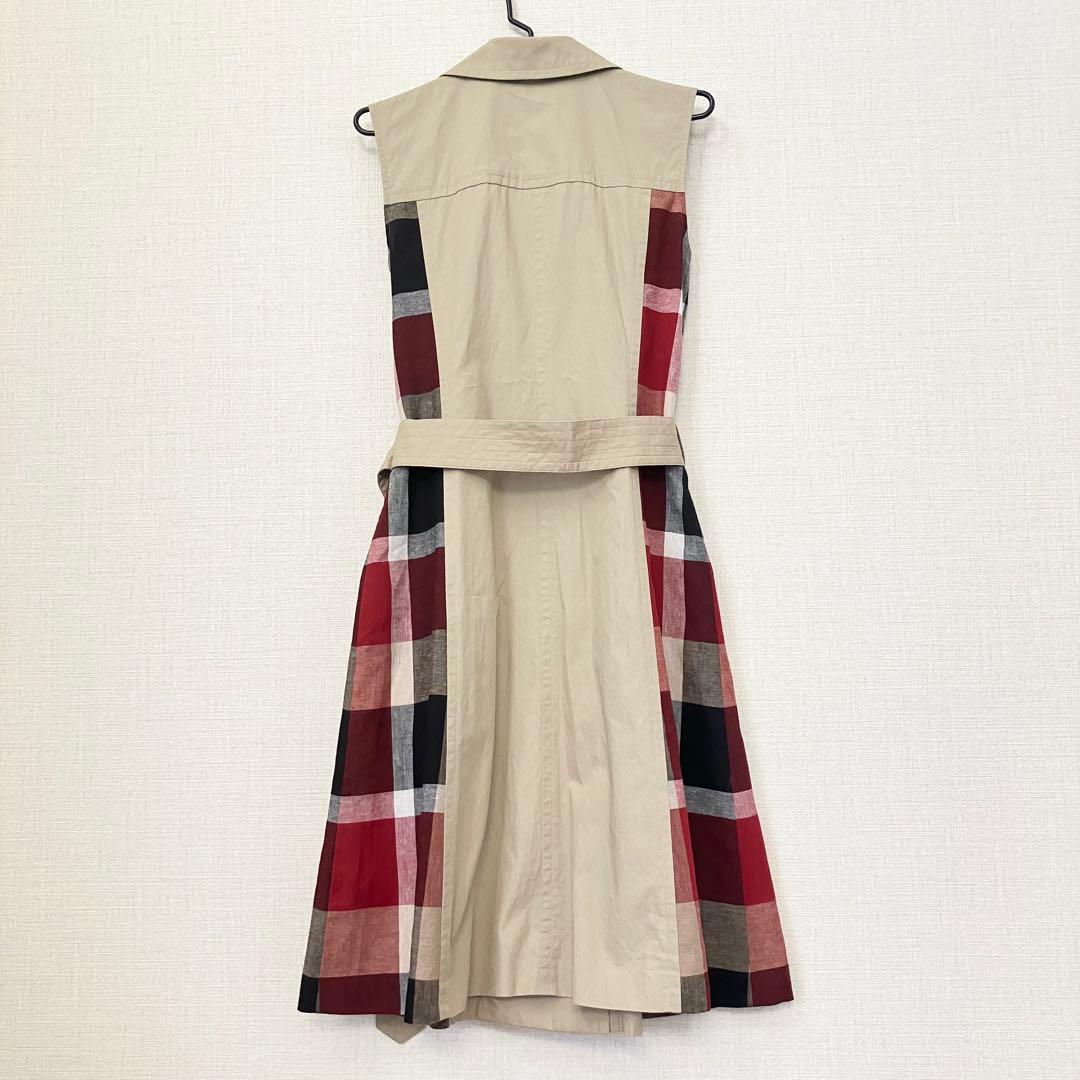 美品 ブルーレーベルクレストブリッジ ベルト ペチコート付き トレンチワンピース