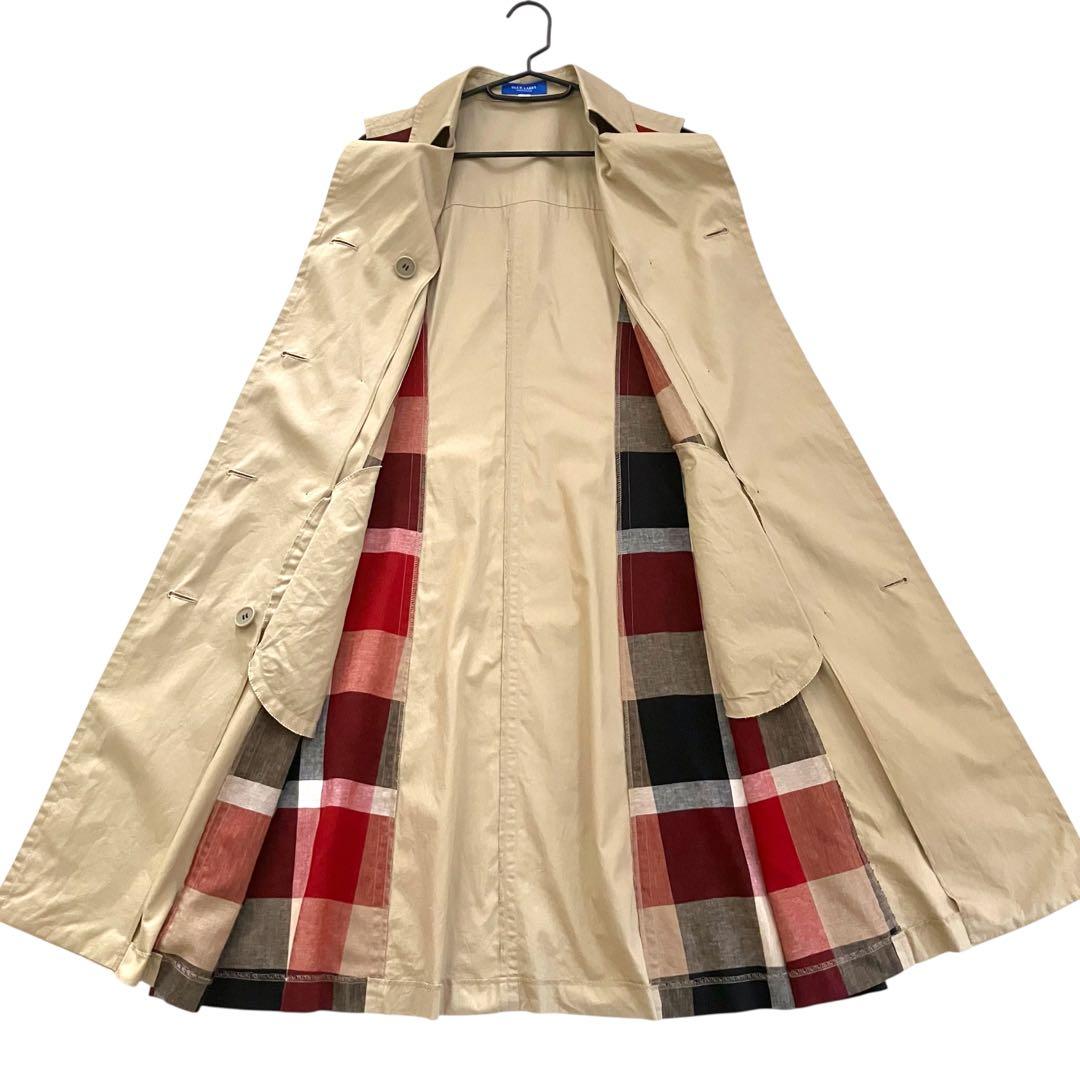 美品 ブルーレーベルクレストブリッジ ベルト ペチコート付き トレンチワンピース