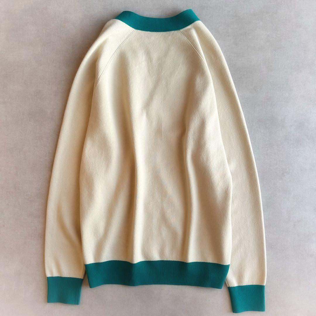 美品▲定価4.7万▲caban//コットンカシミヤ バイカラーカーディガン