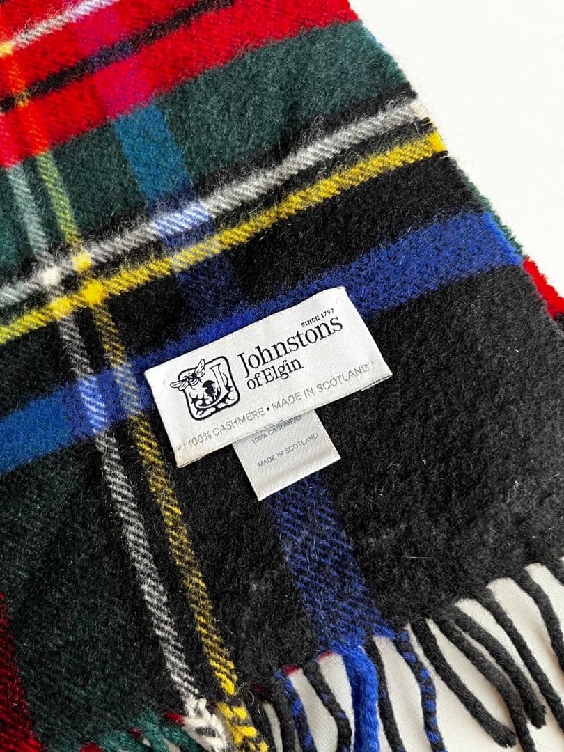 Johnstons of Elgin カシミヤ ブラックスチュアート　ストール