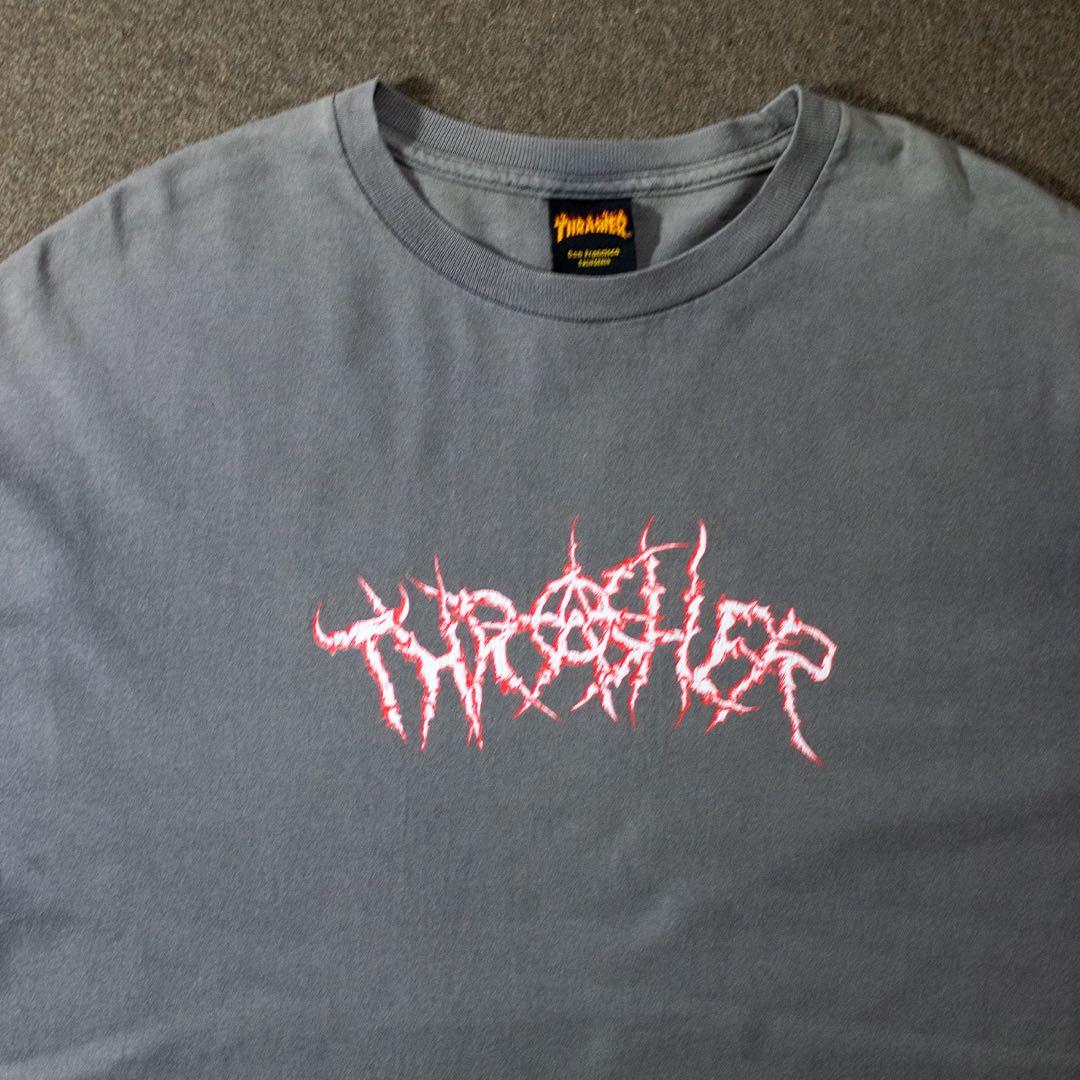 90s thrasher tシャツ　サンフェード　グレー　スラッシャー