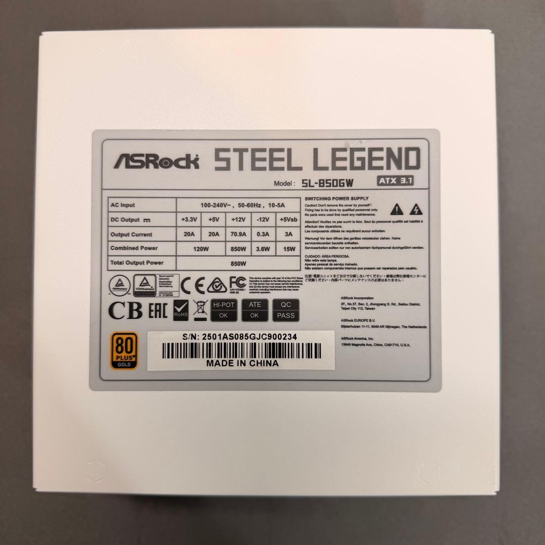 ASRock SL-850GW 850W フルモジュラー電源