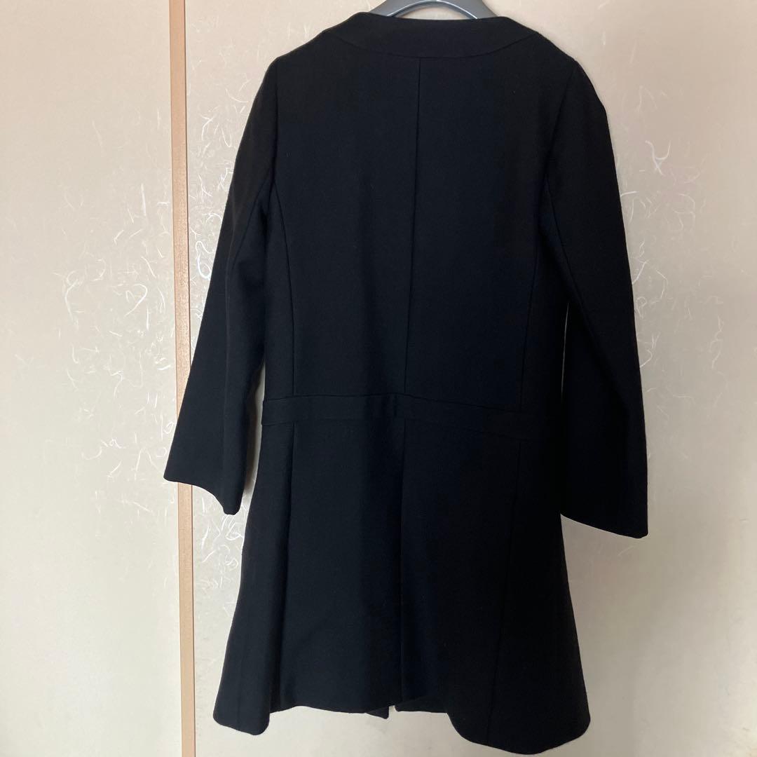 Chloé クロエ　ブラック ノーカラーロングコート T34