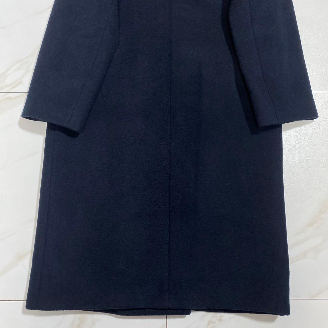 完売♡ノーブル MTR ノーカラーコート ウール 40 ネイビー