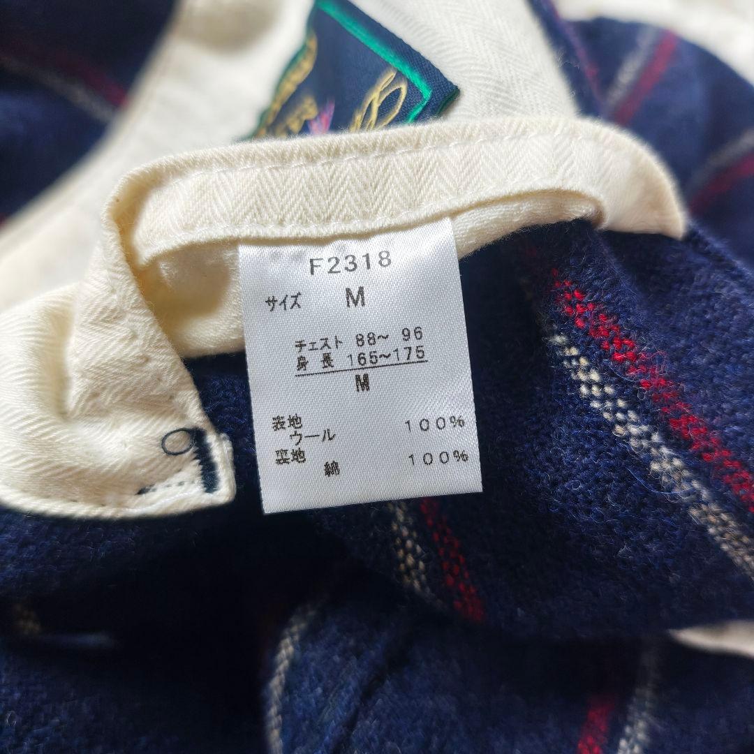 【高級】FRED PERRY×MOON 英国製ウールシャツジャケット M 紺系
