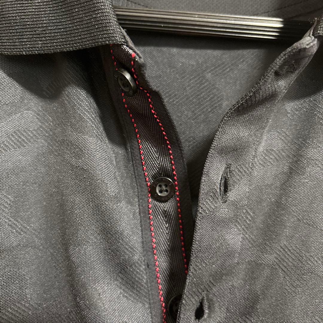 【美品】BRIEFING GOLF 半袖ポロシャツ ブラック カモフラ L