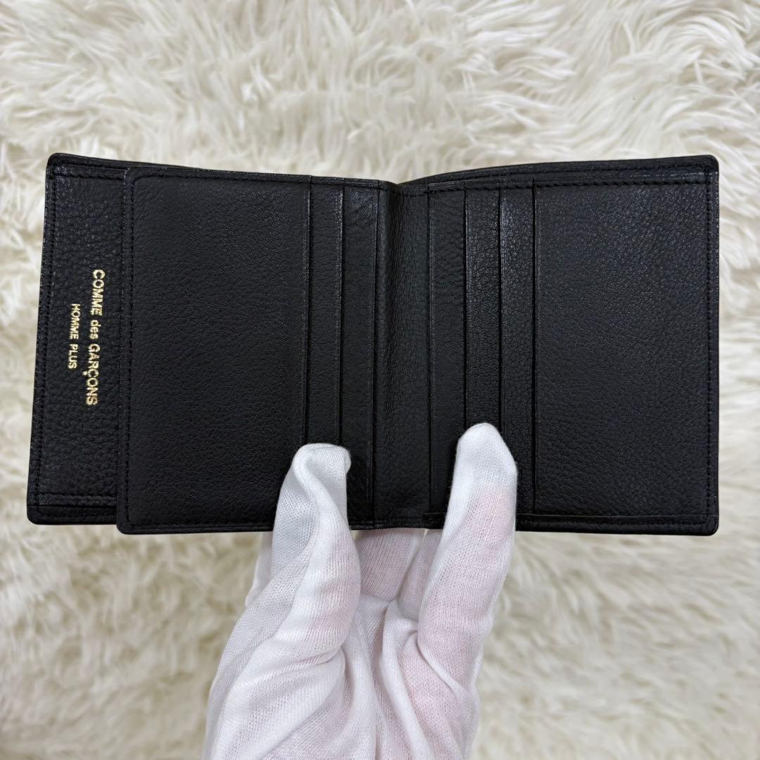 未使用級✨ コムデギャルソンオムプリュス 折財布 レザー ゴールドロゴ 収納