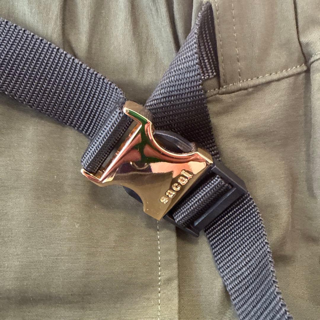 sacai オリーブグリーン カラーブロック ロングスカート