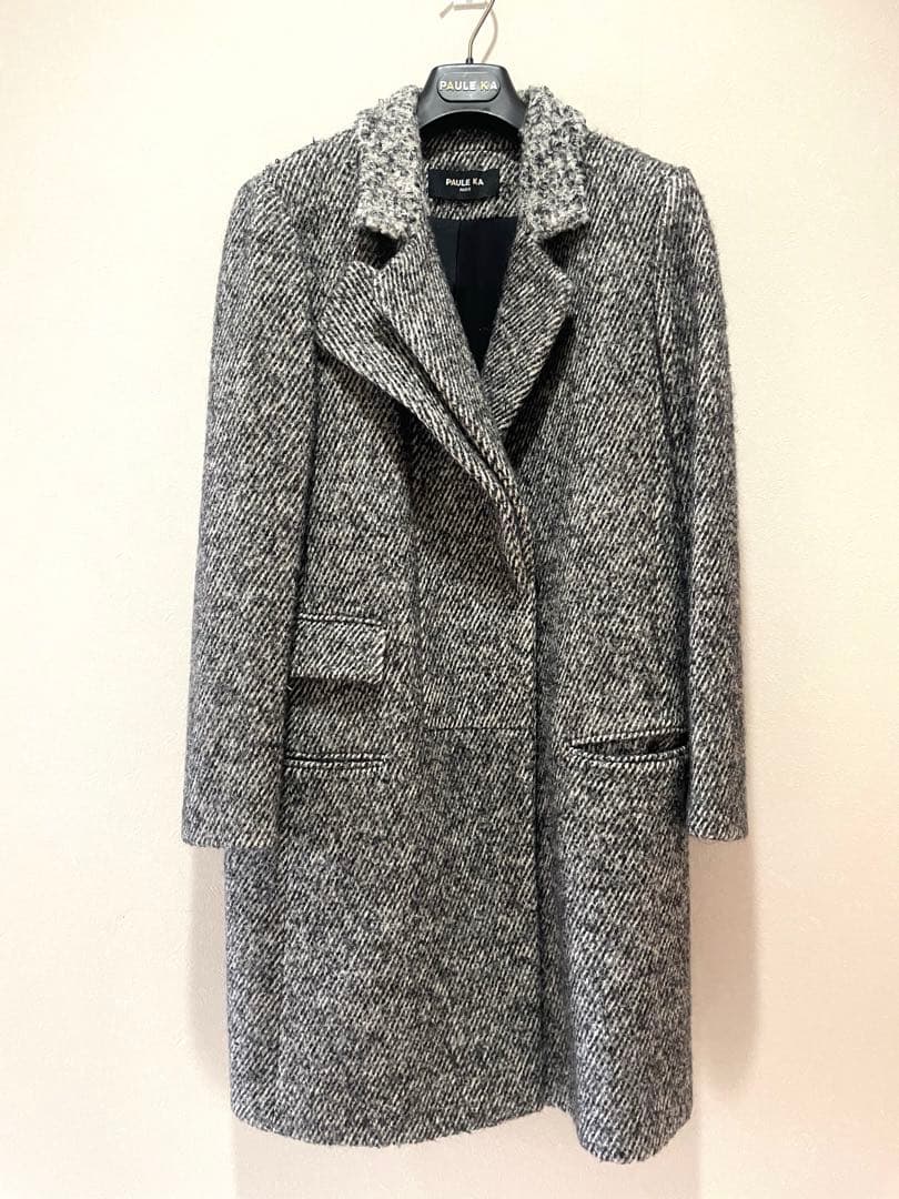 美品綺麗PAULE KA ツィードチェスターコート38 約180,000円