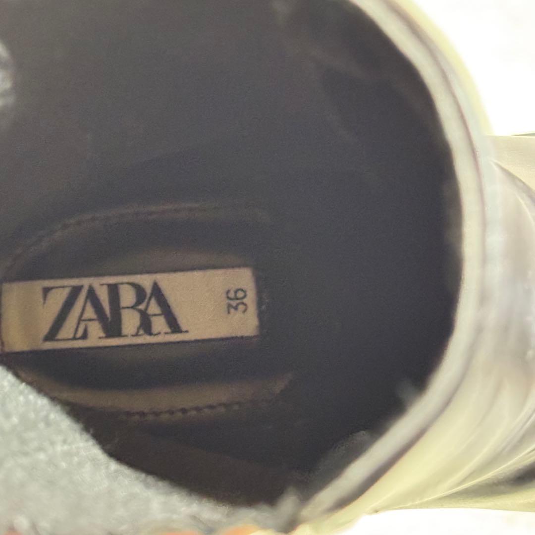 ZARA ザラ 厚底 サイドゴアブーツ 黒 ブラック 23.5cm 36