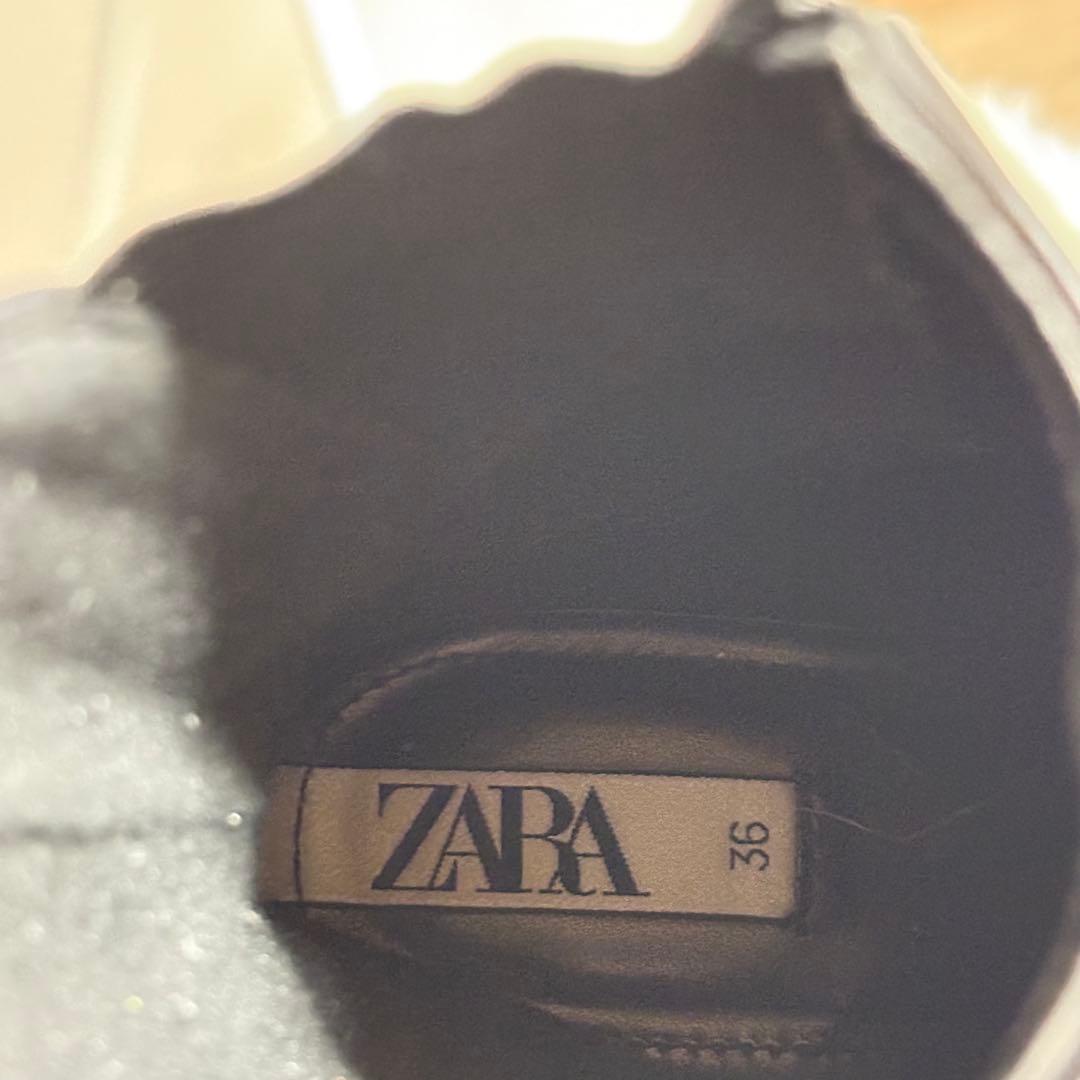 ZARA ザラ 厚底 サイドゴアブーツ 黒 ブラック 23.5cm 36
