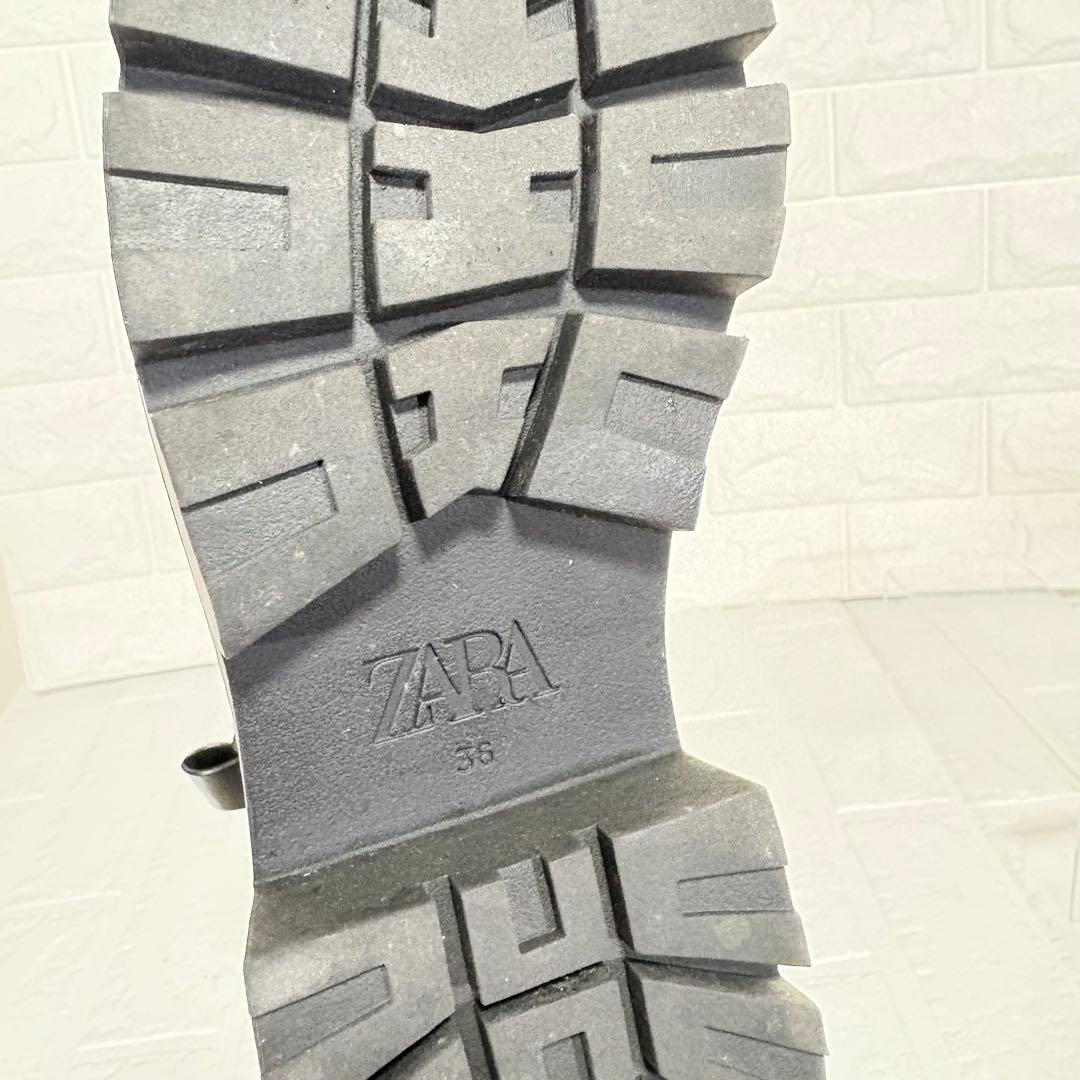 ZARA ザラ 厚底 サイドゴアブーツ 黒 ブラック 23.5cm 36