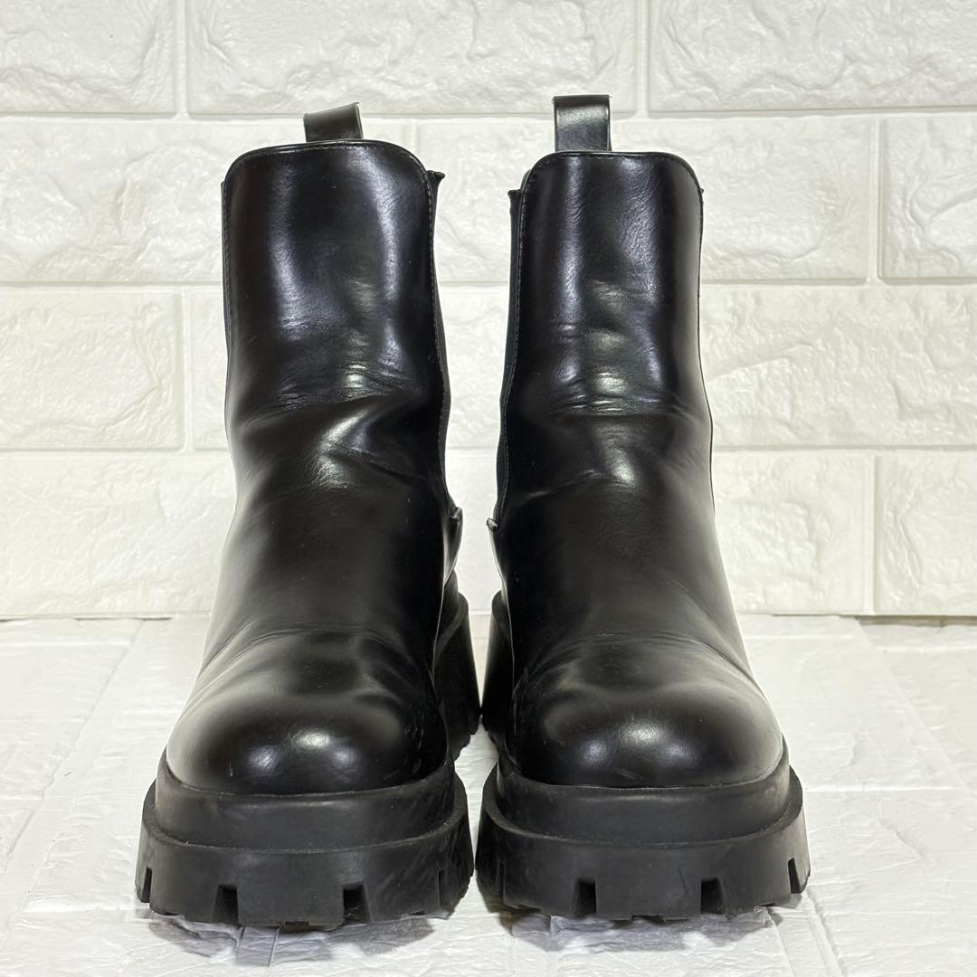ZARA ザラ 厚底 サイドゴアブーツ 黒 ブラック 23.5cm 36