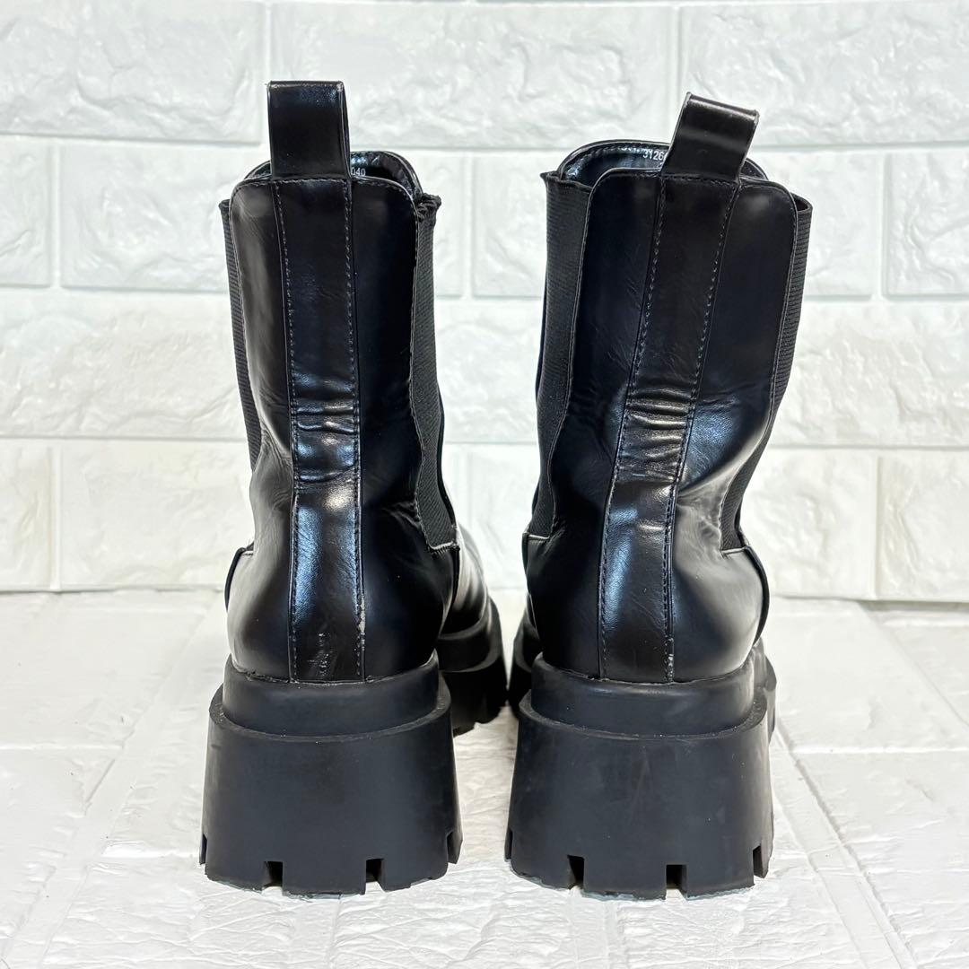 ZARA ザラ 厚底 サイドゴアブーツ 黒 ブラック 23.5cm 36