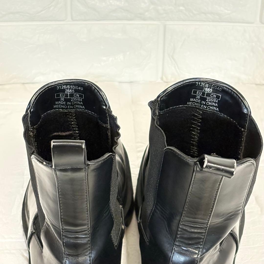 ZARA ザラ 厚底 サイドゴアブーツ 黒 ブラック 23.5cm 36