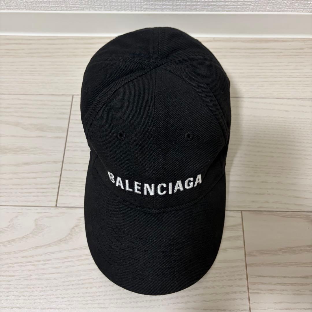 ✨美品✨BALENCIAGA　キャップ　L58 　新ロゴ　マジックテープ　黒