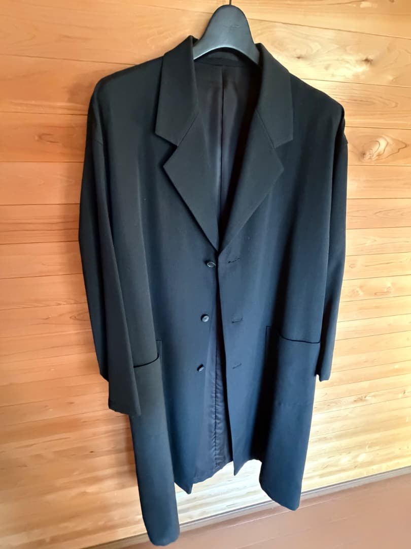 ジャケット・アウター Y's for men WOOL GABARDINE COAT BLACK 4