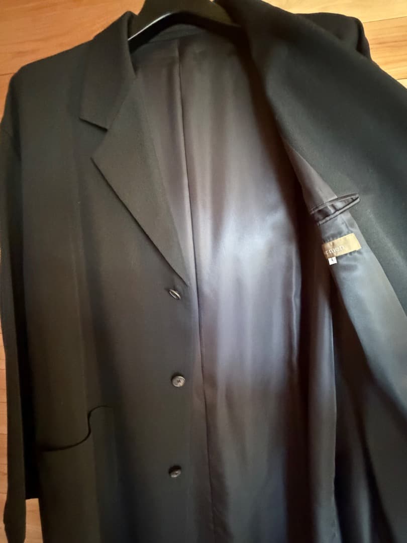 ジャケット・アウター Y's for men WOOL GABARDINE COAT BLACK 4
