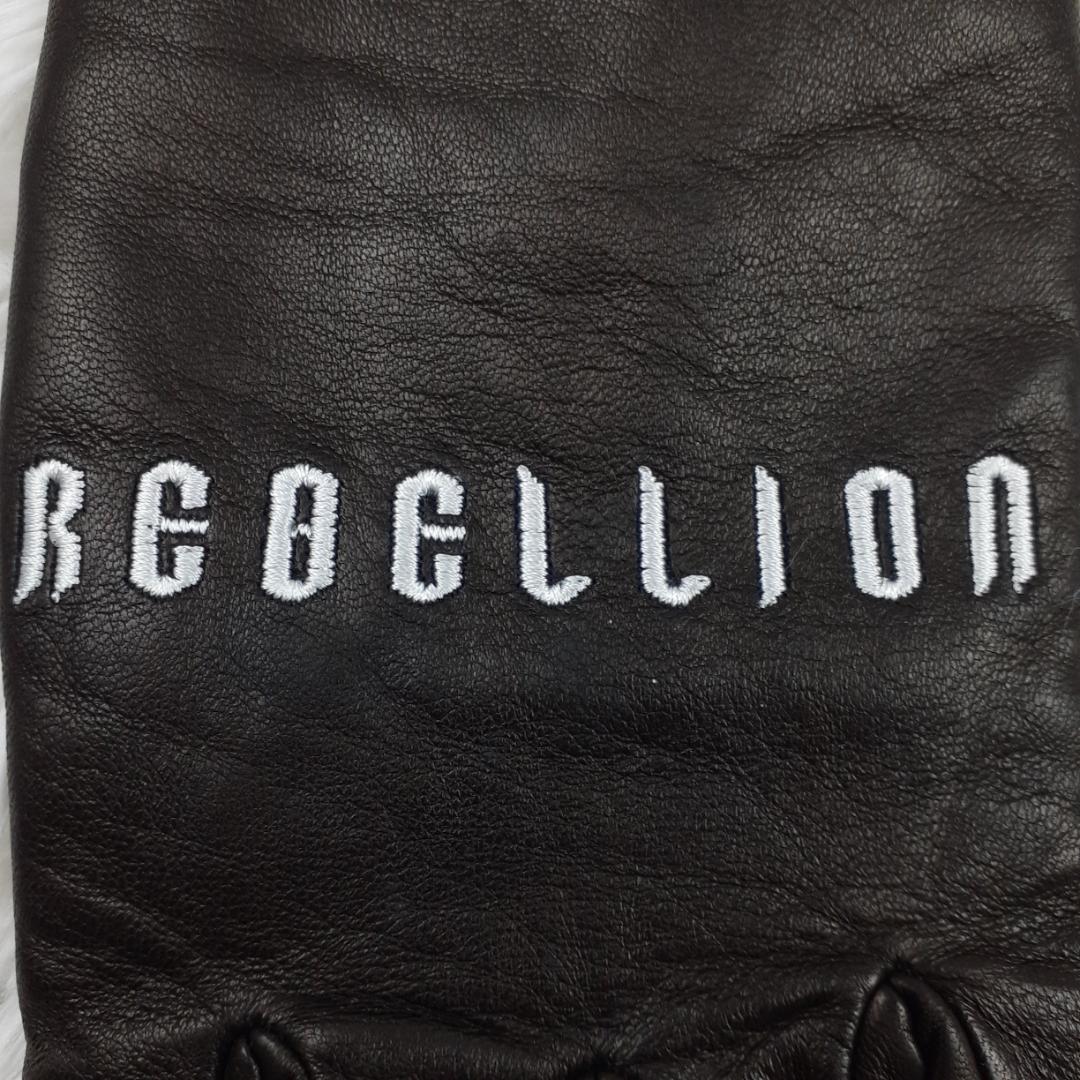 美品◎DIESEL ディーゼル 本革手袋 ブラック 刺繡 羊革 ラムレザー