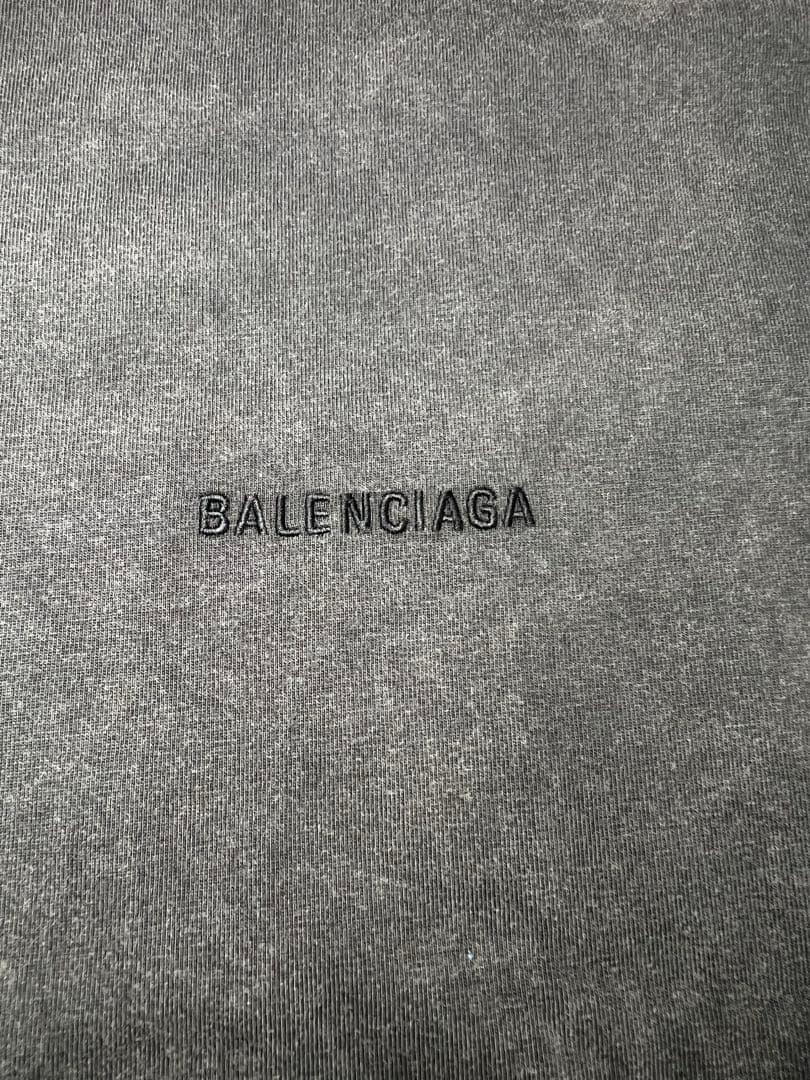 【BALENCIAGA】 ロゴ刺繍 ヴィンテージ加工 Tシャツ XS 未使用