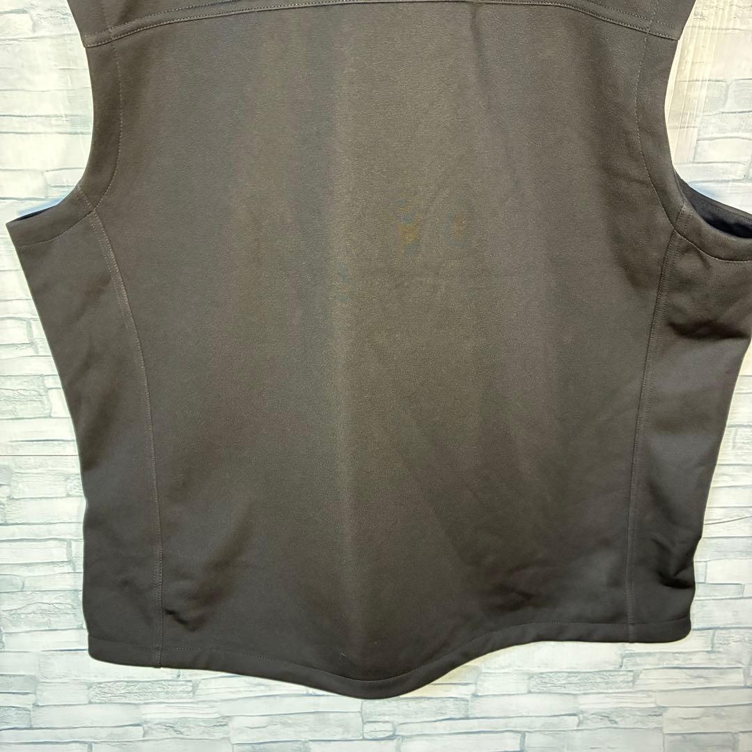 【USA古着】ノースフェイスジップソフトシェルベスト2XL 企業ブランド刺繍黒