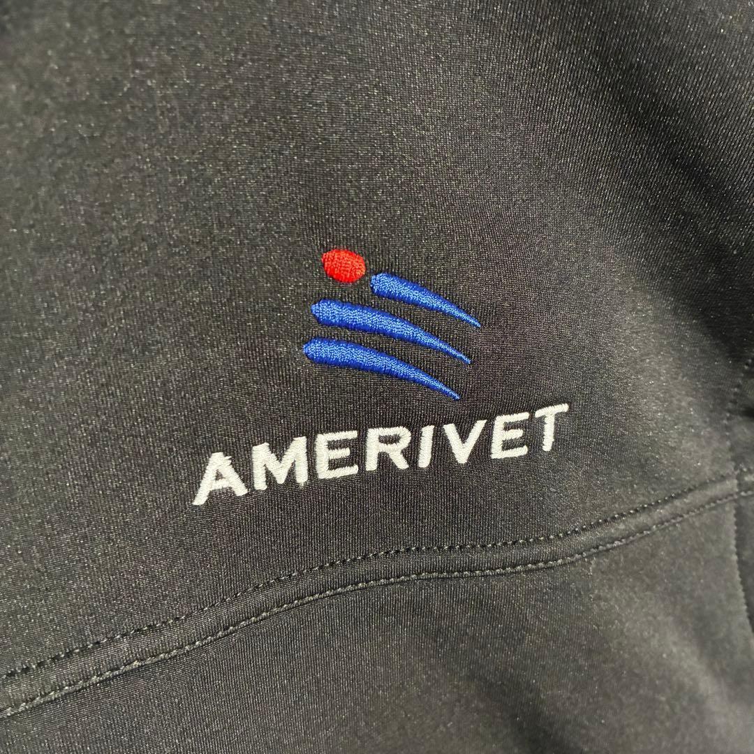 【USA古着】ノースフェイスジップソフトシェルベスト2XL 企業ブランド刺繍黒