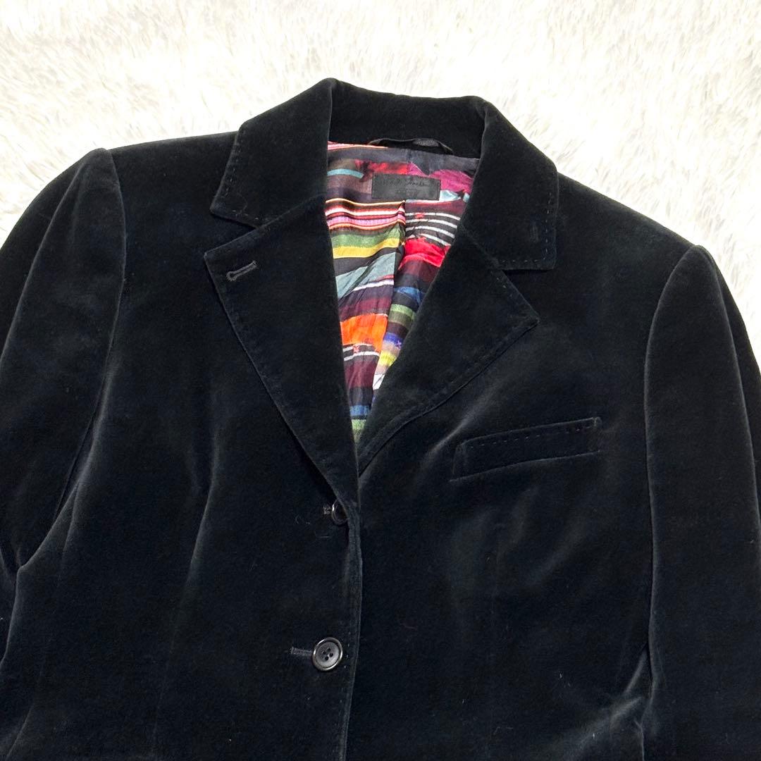 【Paul Smith Black】ブラックベルベットジャケット 黒 40 L