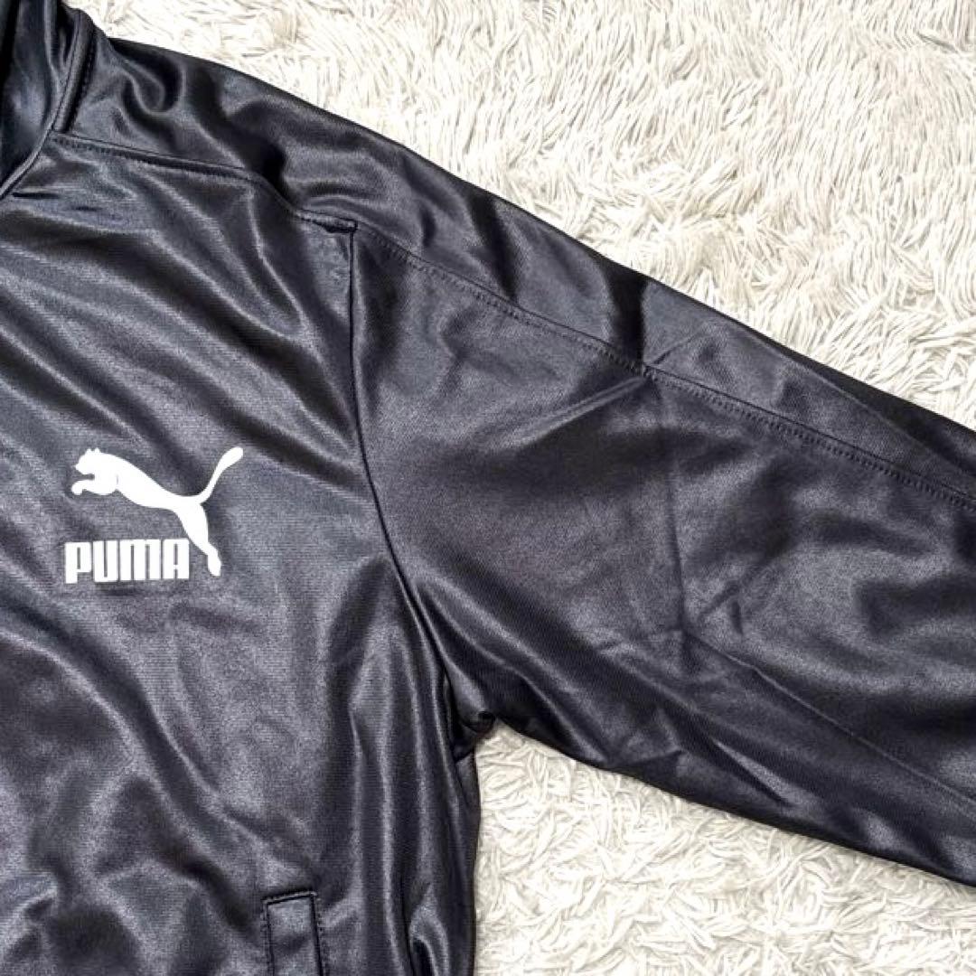 希少✨プーマ PUMA レザー調 Y2K ジャージ 上下 セットアップ 黒 M