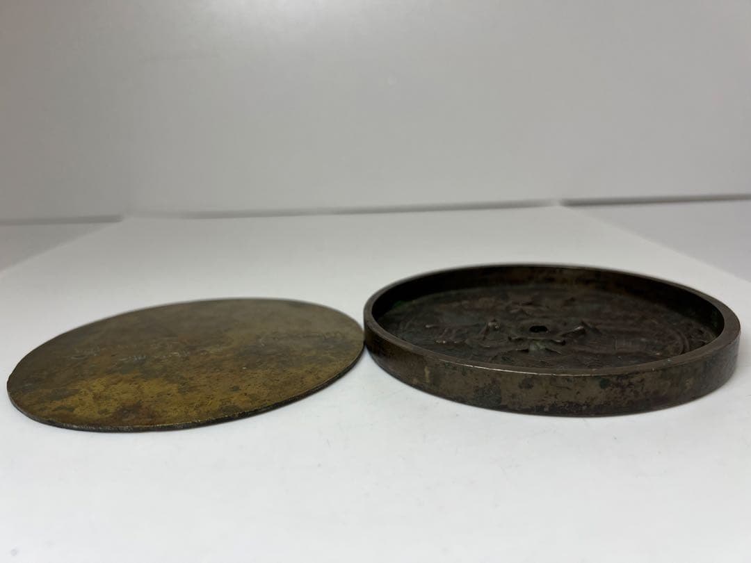 古銅　古鏡　2点　幅12/11.5cm 東K8-0203② タコサ