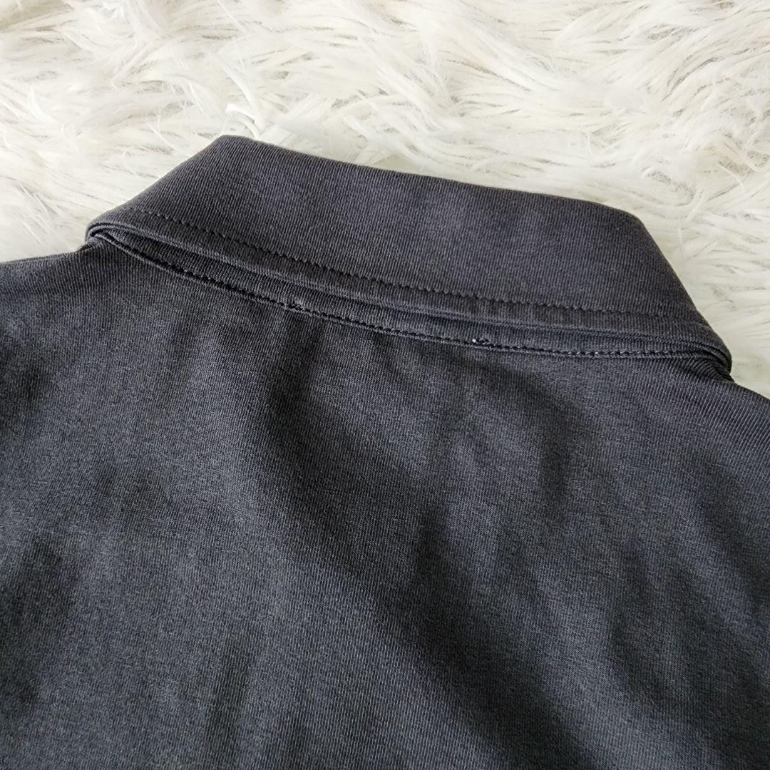 【良品】セリーヌ ポロシャツ トリオンフ刺繍 マカダム柄 ブラック系 ロゴボタン