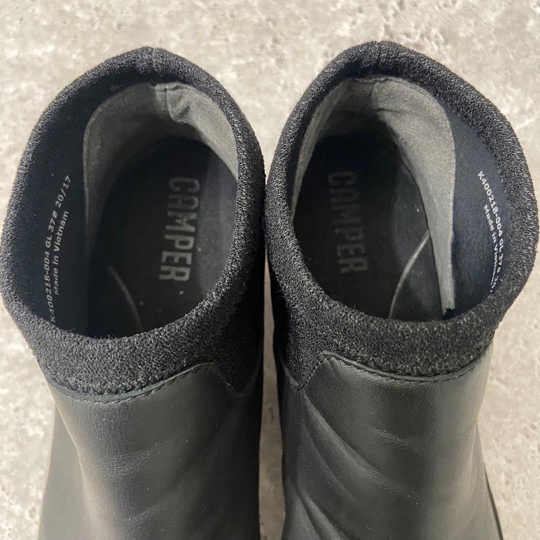 美品 CAMPER オールライト レッドヒール ショートブーツ 37 黒