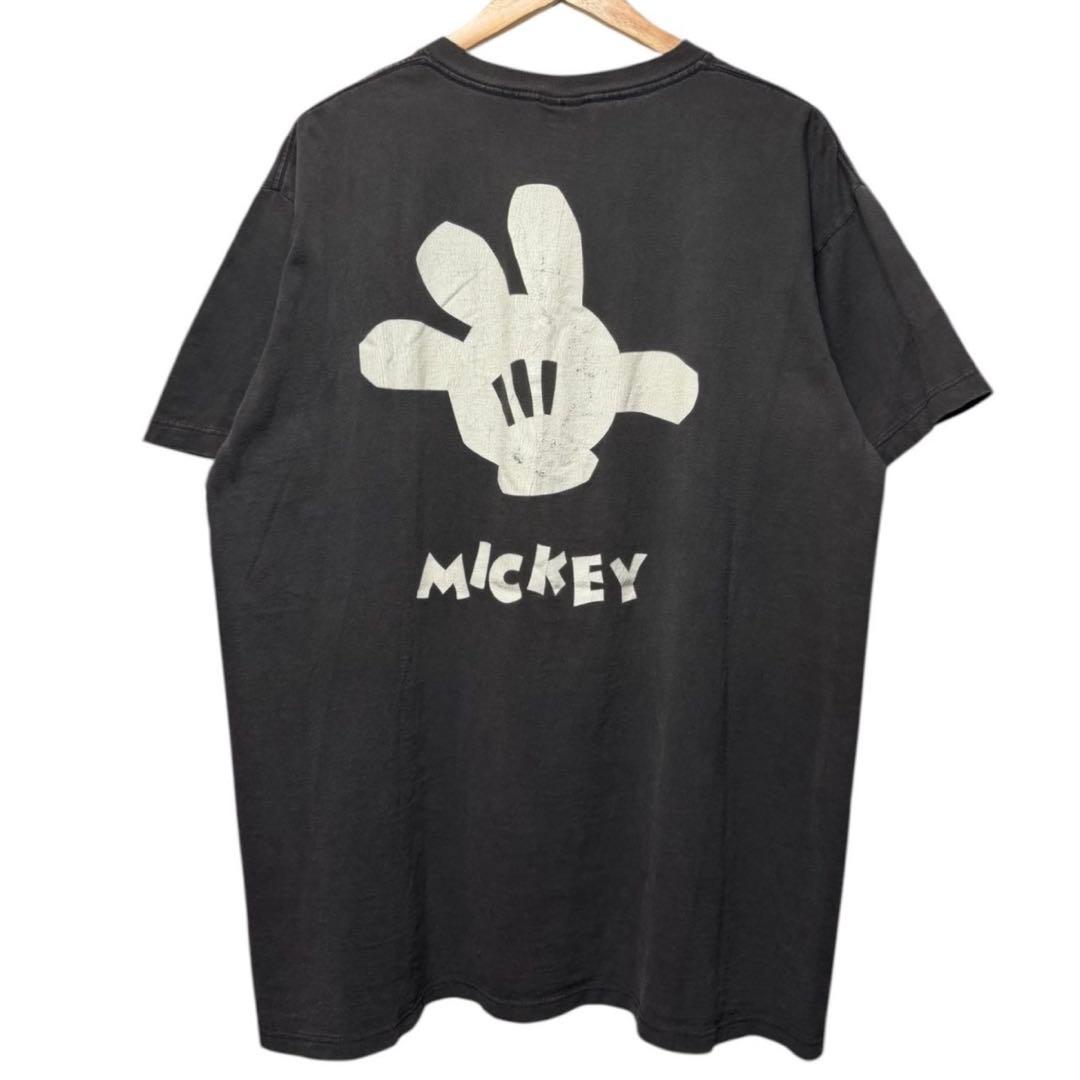 90s〜00s ミッキー ハンド Tシャツ XL〜