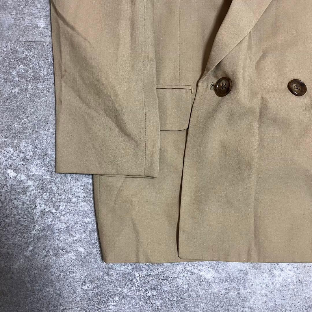 【vintage】セットアップ ダブルスーツ 成人式 ピンズ　ネクタイ　ベージュ