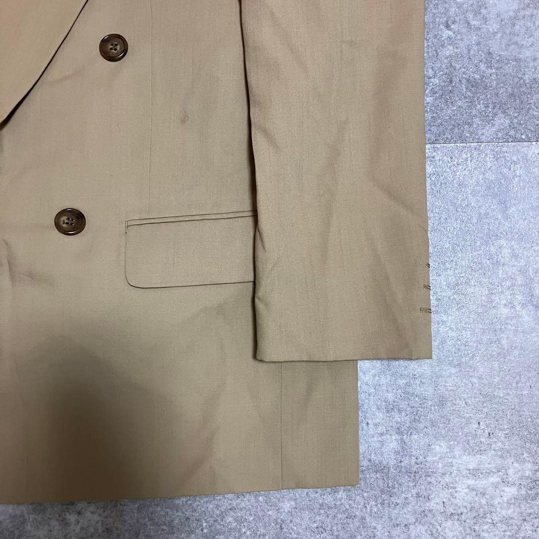 【vintage】セットアップ ダブルスーツ 成人式 ピンズ　ネクタイ　ベージュ