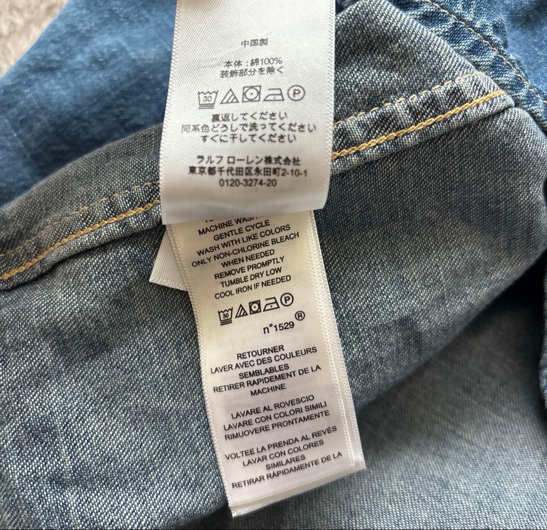 ラルフローレン Ralph Laurenデニムワンピース　インディゴ ポロ刺繍