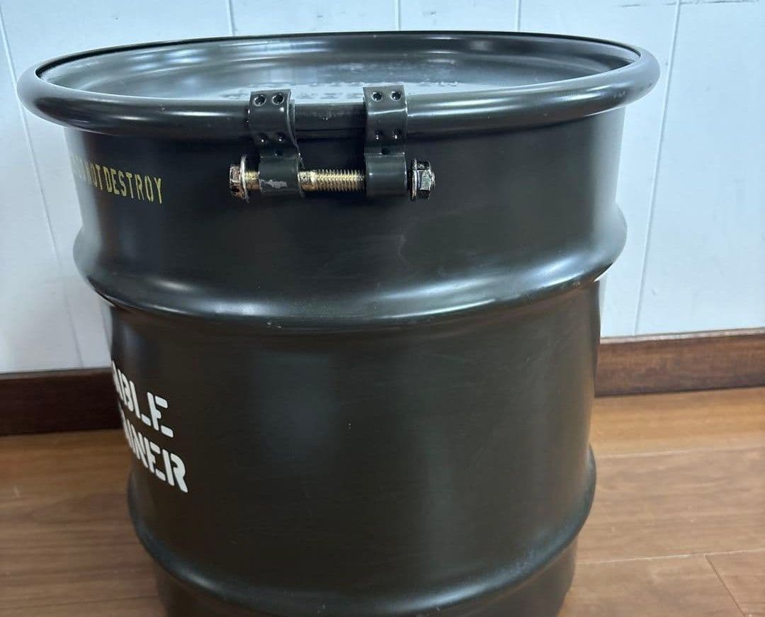 美品　米軍　実物　ペール缶　ドラム缶　ODグリーン　送料無料