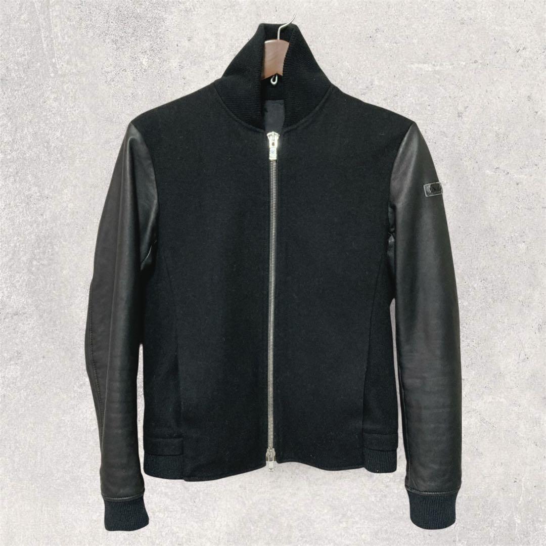 44）EMPORIO ARMANI シープスキン×ウール スタジャン