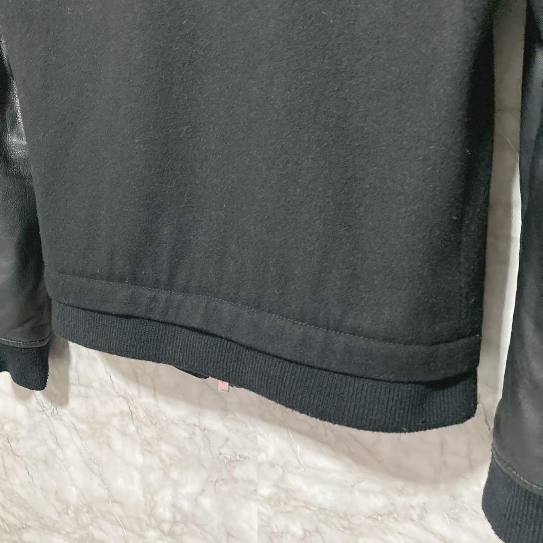 44）EMPORIO ARMANI シープスキン×ウール スタジャン