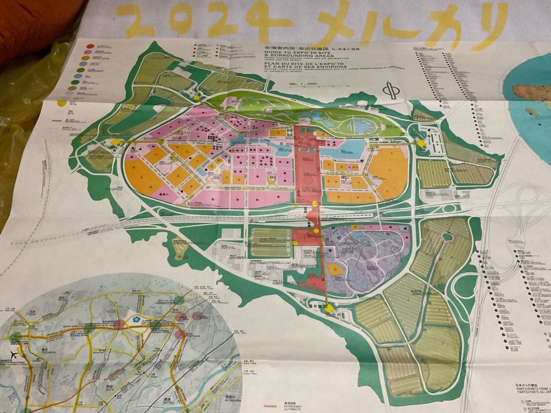 EXPO1970年／日本万国博覧会マップ。【大阪で開かれた万国博覧会の物です】。